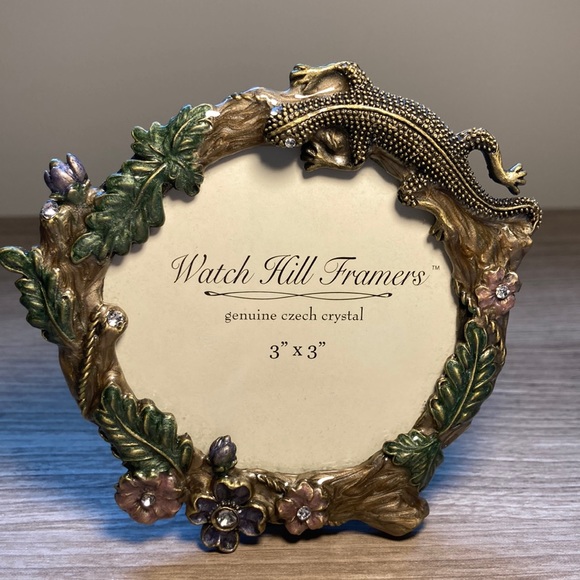 Watch Hill New table frame reptile and flowers Czech crystal - Picture 1 of 16